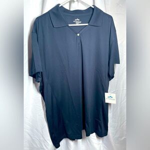 NEW! Women’s 3XL Navy Blue VNeck Button Short Sleeve Shirt NWT